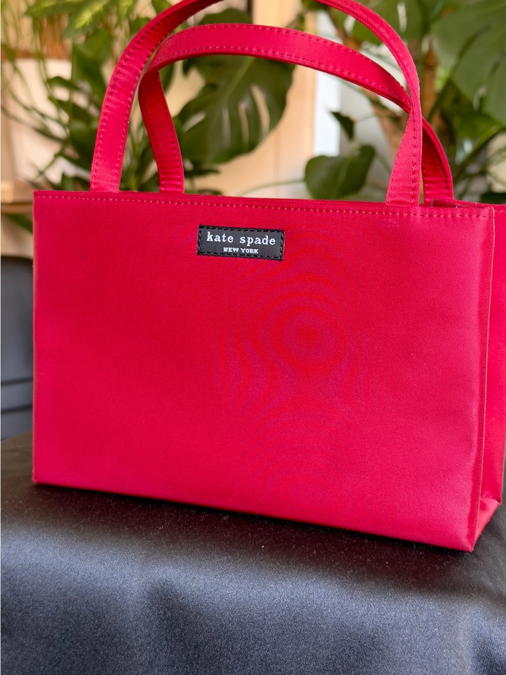 Vintage 90s Kate Spade "Sam" Classic Nylon Tote Bag - Deep Red (collectible)